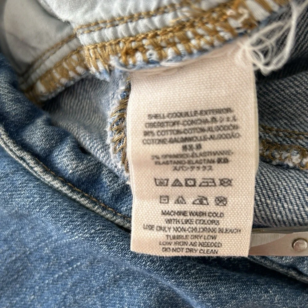 Free People Buckle Back Sailor Wide Leg Jeans 24 Boho Indie Retro Nautical Prepp